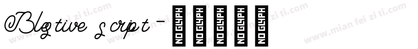 Blestive script字体转换